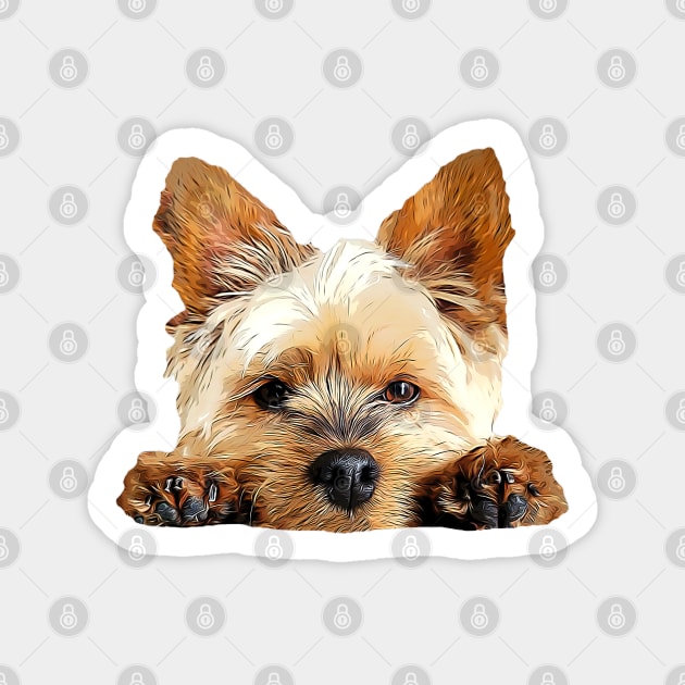 Yorkie Cuteness - Yorkshire Terrier Puppy Dog Paws Sticker by ElegantCat